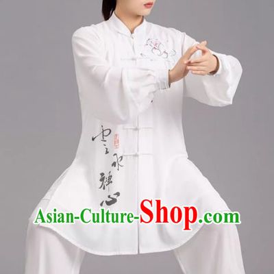 Tai Chi Clothes Competition Practice Loose Silk Hemp Elegant Martial Arts Morning Exercise Men And Women