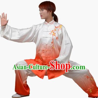 Tai Chi Clothes Winter Plum Herald Spring Embroidered Practice Clothes Spring And Summer Gradient Transitional Colors