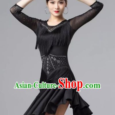 Latin Dance Skirt Performance Clothing Female Adult Modern Jazz Rumba Tassel Professional Competition Clothing Group Training Clothing