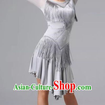 Latin Dance Skirt Performance Clothing Female Adult Modern Jazz Rumba Tassel Professional Competition Clothing Group Training Clothing