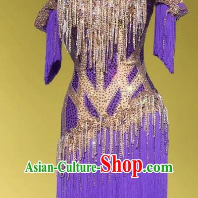 Latin Dance Competition Fancy Dress Professional With Diamond High End Custom New Dance Clothes Advanced Performance Professional Art Examination