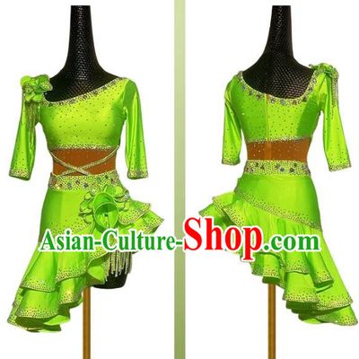 Latin Dance Performance Clothing High End Girls With Diamond Competition Flower Clothing Adult Performance Advanced Version Chacha