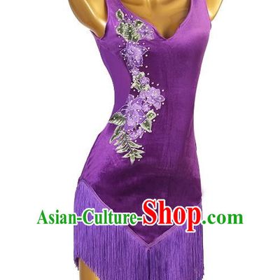 Latin Dance Dress Performance Competition Suit Rumba Cha Cha Dance Skirt Fringed Samba Dance Skirt