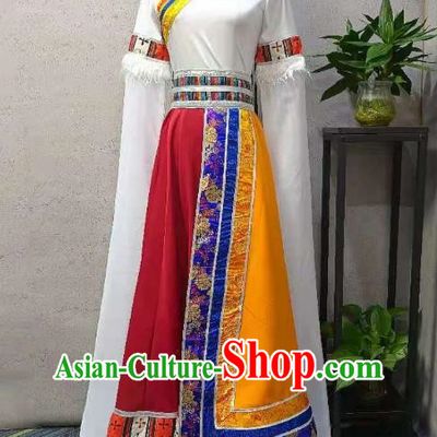 Tibetan Art Examination Women National Costume Dance Performance Costume Minority Tibetan