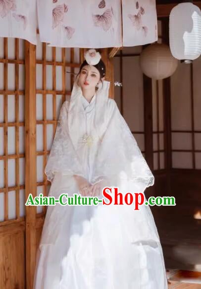 Korean Bride White Fashion Princess Hanbok Traditional Costume Wedding Dress Korean Bride White Fashion Princess Hanbok Traditional Costume Wedding Dress