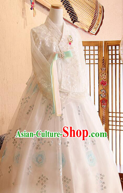 Top Korean Wedding Dress White Traditional Hanbok Bride Costume Top Korean Wedding Dress White Traditional Hanbok Bride Costume