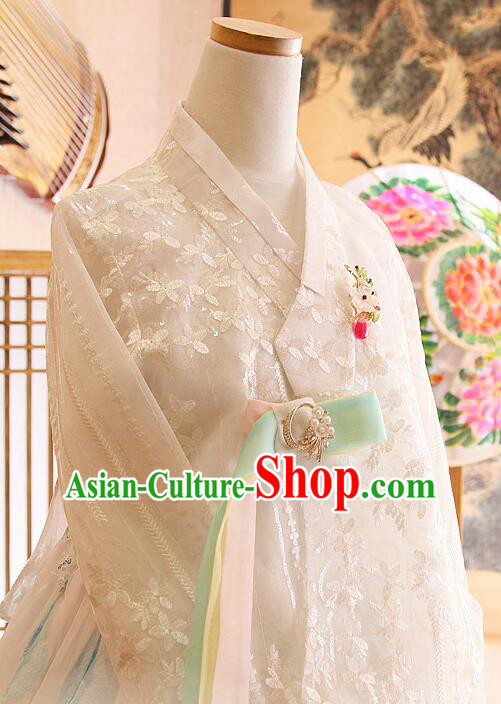 Top Korean Wedding Dress White Traditional Hanbok Bride Costume Top Korean Wedding Dress White Traditional Hanbok Bride Costume