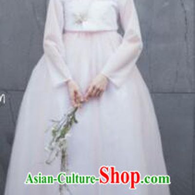 Top Bride Costume Korean Wedding Dress White Traditional Hanbok