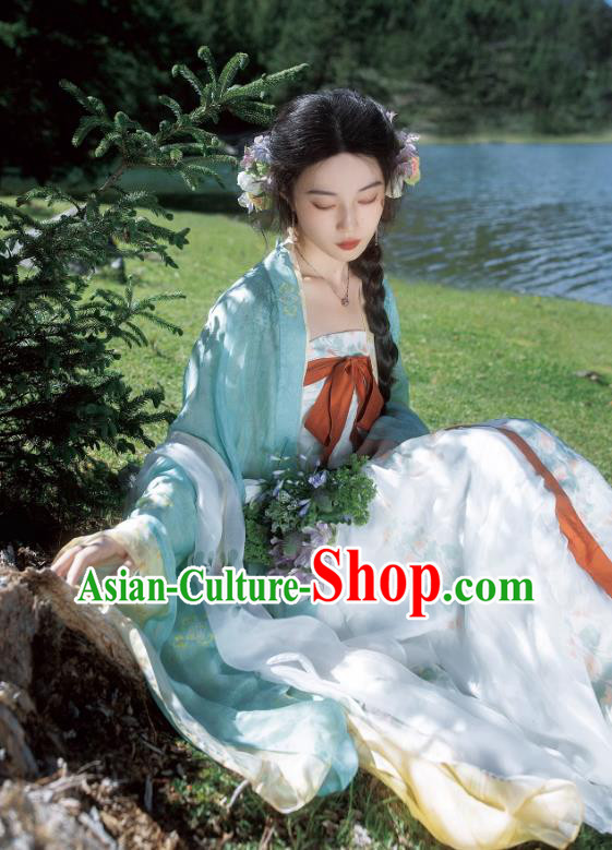 China Ancient Court Woman Silk Dresses Woman Hanfu Tang Dynasty Princess Clothing Traditional Costumes China Ancient Court Woman Silk Dresses Woman Hanfu Tang Dynasty Princess Clothing Traditional Costumes