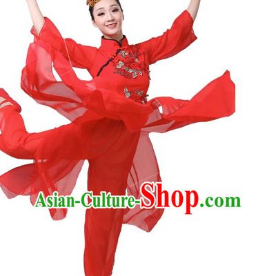 Classical Dance Performance Costume Female Elegant Fan Umbrella Dance New National Dance Costume Performance Square Dance Yangko Costume