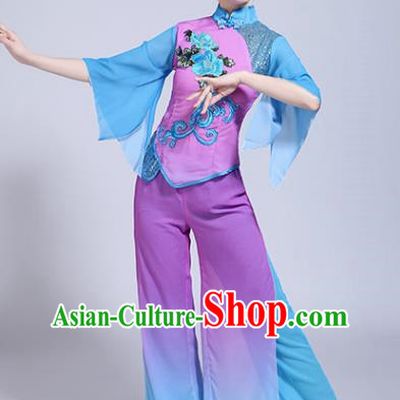 Classical Dance Performance Costume Female Elegant Fan Umbrella Dance New National Dance Costume Performance Square Dance Yangko Costume