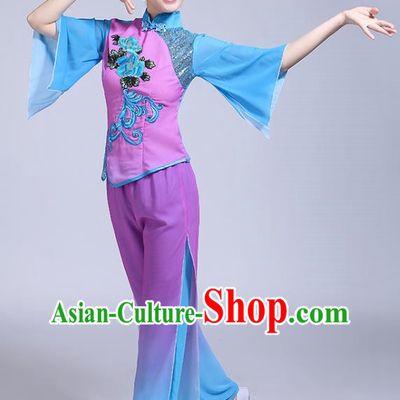 Classical Dance Performance Costume Female Elegant Fan Umbrella Dance New National Dance Costume Performance Square Dance Yangko Costume