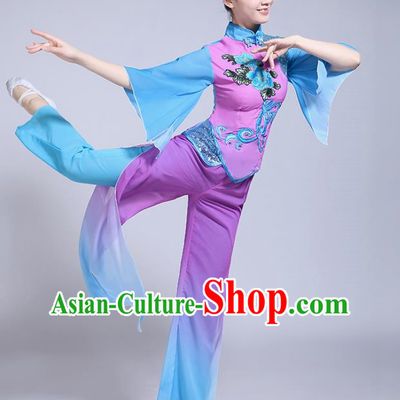 Classical Dance Performance Costume Female Elegant Fan Umbrella Dance New National Dance Costume Performance Square Dance Yangko Costume