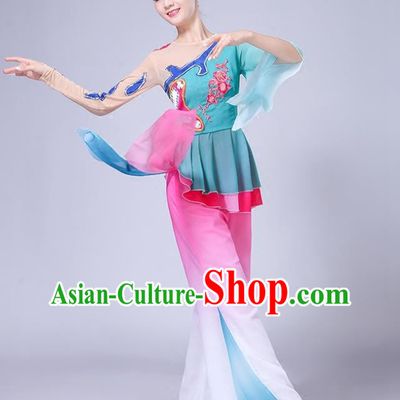 Performance Costume Female Adult Elegant Classical Dance Style Yangko Costume Fan Dance National Dance Costume