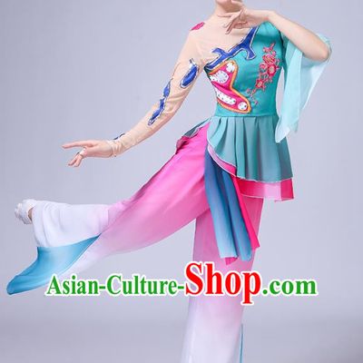 Performance Costume Female Adult Elegant Classical Dance Style Yangko Costume Fan Dance National Dance Costume