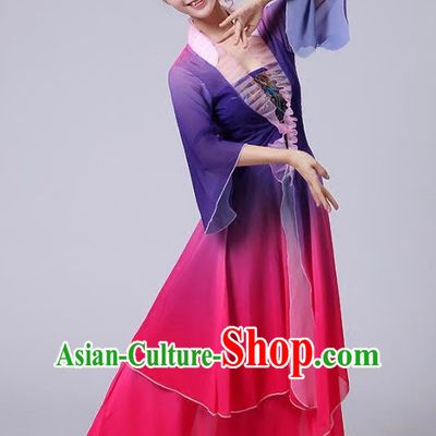Classical Dance Performance Costume Long Skirt National Dance Fan Dance Performance Costume Dot Crimson Lip Dance Costume