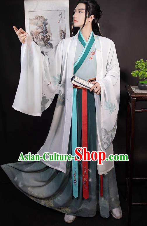 Chinese Traditional Hero Hanfu Ancient Swordsman Clothing Jin Dynasty Male Garment Costumes Chinese Traditional Hero Hanfu Ancient Swordsman Clothing Jin Dynasty Male Garment Costumes