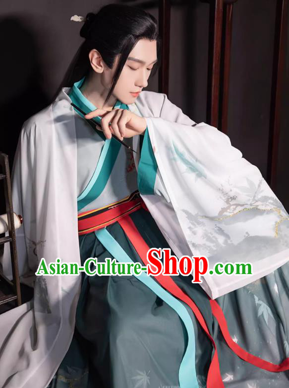 Chinese Traditional Hero Hanfu Ancient Swordsman Clothing Jin Dynasty Male Garment Costumes Chinese Traditional Hero Hanfu Ancient Swordsman Clothing Jin Dynasty Male Garment Costumes