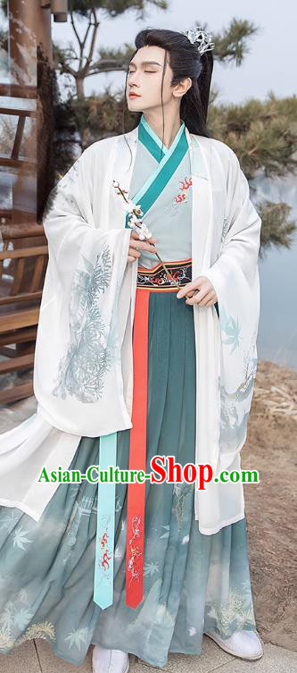 Chinese Traditional Hero Hanfu Ancient Swordsman Clothing Jin Dynasty Male Garment Costumes Chinese Traditional Hero Hanfu Ancient Swordsman Clothing Jin Dynasty Male Garment Costumes