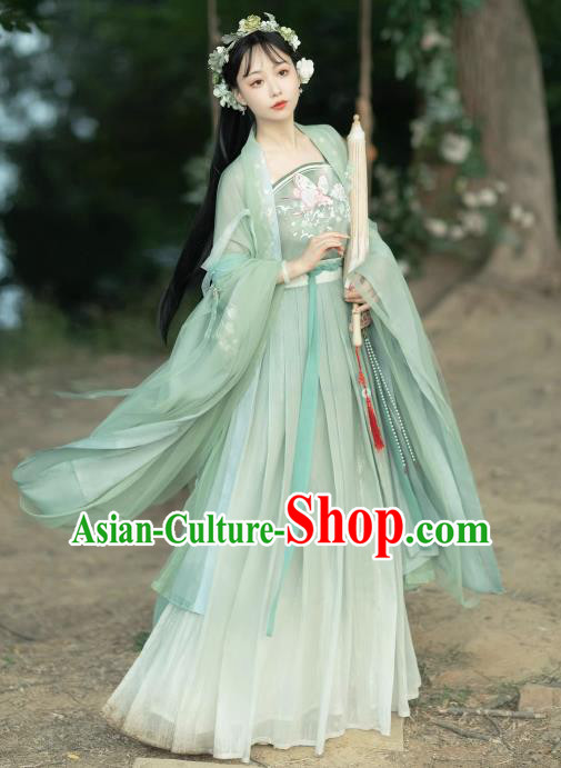 Chinese Ancient Goddess Clothing Song Dynasty Royal Princess Costumes Traditional Woman Green Hanfu Dresses Chinese Ancient Goddess Clothing Song Dynasty Royal Princess Costumes Traditional Woman Green Hanfu Dresses