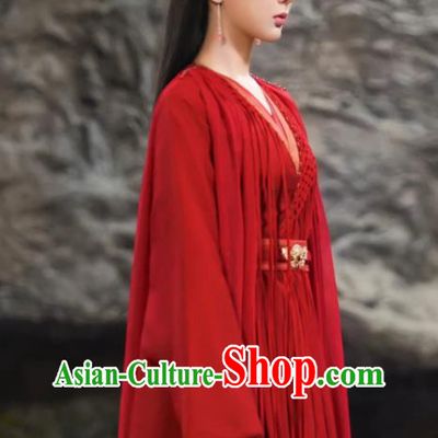 China Wedding Red Hanfu Dress Xian Xia Drama Immortal Samsara Yan Dan Clothing Ancient TV Series Goddess Costume