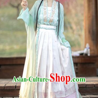 Ancient Song Dynasty Young Lady Clothing China Female Costumes Traditional Hanfu Dress