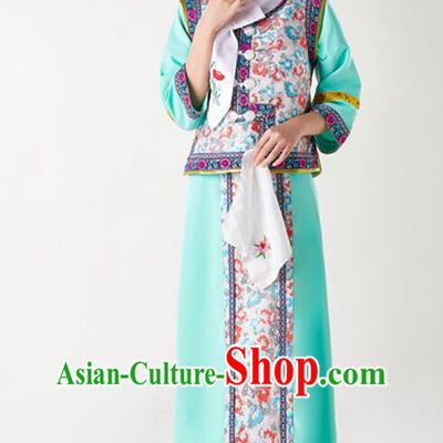 China TV Series Green Dress Ancient Palace Lady Costumes Qing Dynasty Princess Clothing