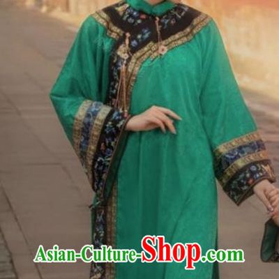 China TV Series Ruyi Royal Love in the Palace Manchu Woman Green Dress Ancient Empress Costumes Qing Dynasty Princess Clothing