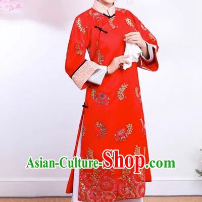 China Ancient Royal Princess Costumes Qing Dynasty Court Lady Clothing TV Series Manchu Woman Red Dress
