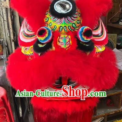 Top Competition and Parade Red Fur Lion Dance Costume Fut San Lion Complete Set