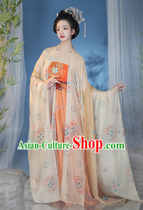 China Ancient Noble Woman Costume Tang Dynasty Imperial Concubine Dress Traditional Hanfu Ruqun Clothing China Ancient Noble Woman Costume Tang Dynasty Imperial Concubine Dress Traditional Hanfu Ruqun Clothing
