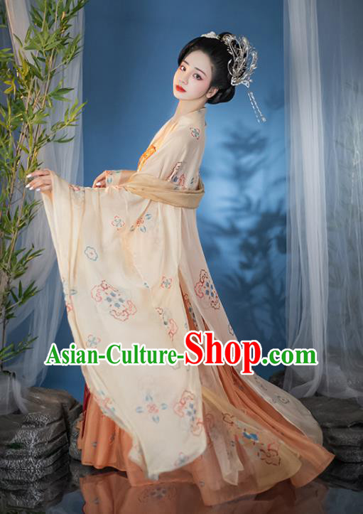 China Ancient Noble Woman Costume Tang Dynasty Imperial Concubine Dress Traditional Hanfu Ruqun Clothing China Ancient Noble Woman Costume Tang Dynasty Imperial Concubine Dress Traditional Hanfu Ruqun Clothing