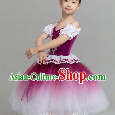 Children Spring And Summer Gauze Skirt Gradient Middle Child Long Princess Lace Stage Costume Performance Costume Li Dress Skirt