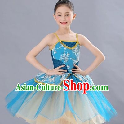 Children Women Sequined Gauze Skirt Court Long Skirt Ballet Modern Dance Skirt Host Stage Outfit