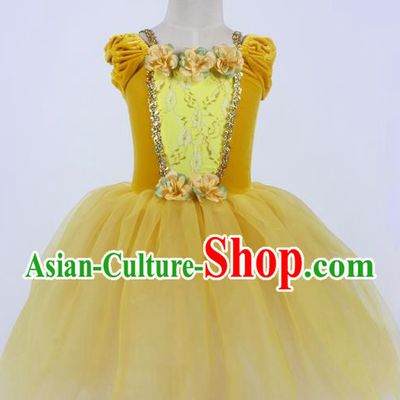 Children Sequined Gauze Skirt Ballet Dance Skirt Long Section Self Cultivation Princess Dress Performance Stage Outfit