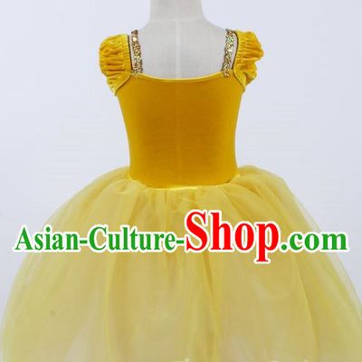 Children Sequined Gauze Skirt Ballet Dance Skirt Long Section Self Cultivation Princess Dress Performance Stage Outfit