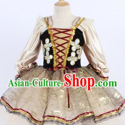 Lace Court Style Children Female Long And Short Ballet Dance Skirt Gauze Skirt Stage Performance Costume