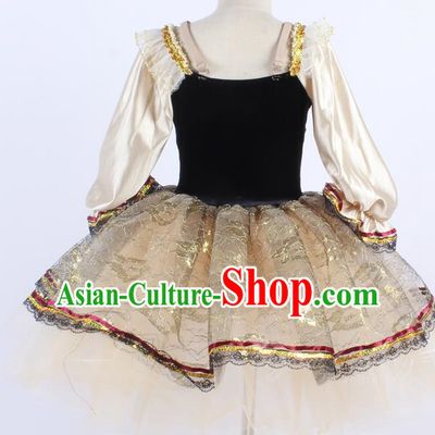 Lace Court Style Children Female Long And Short Ballet Dance Skirt Gauze Skirt Stage Performance Costume