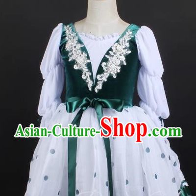 Children Spring And Autumn Long Sleeved Gauze Skirt Ballet Dance Skirt Performance Costume Stage Costume