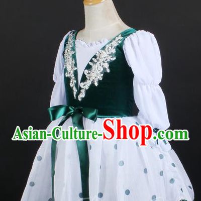 Children Spring And Autumn Long Sleeved Gauze Skirt Ballet Dance Skirt Performance Costume Stage Costume