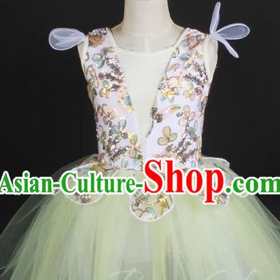 Children Gauze Skirt Girls Ballet Dance Skirt Performance Costume Stage Dress Princess Dress