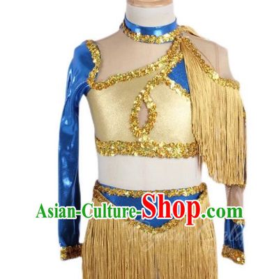 Children Spring And Summer Performance Costumes Stage Costumes Performance Costumes Tassel Irregular Jumpsuits
