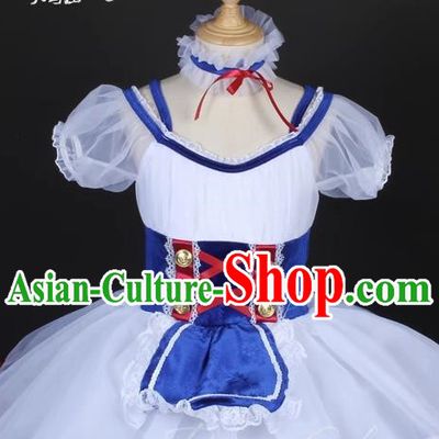 Children Girl Princess Dress Puff Sleeve Court Ballet Dance Skirt Stage Costume Performance Costume