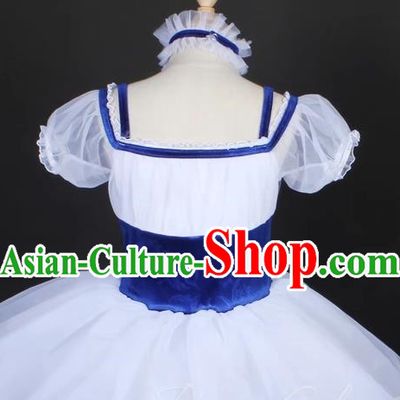 Children Girl Princess Dress Puff Sleeve Court Ballet Dance Skirt Stage Costume Performance Costume
