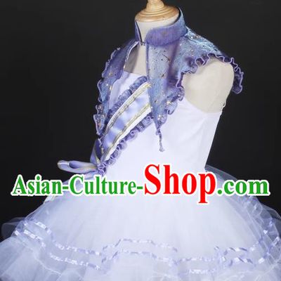 Children Spring And Summer Living Collar Princess Dress Performance Costumes Stage Costumes Event Costumes