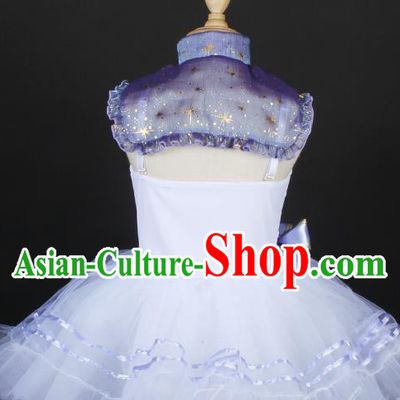 Children Spring And Summer Living Collar Princess Dress Performance Costumes Stage Costumes Event Costumes