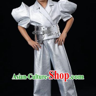 Boys Yuan Universe Technology Sense Performance Photography Clothing Children Catwalk Silver Technology Sense Performance Clothing Futuristic Fashion Clothing