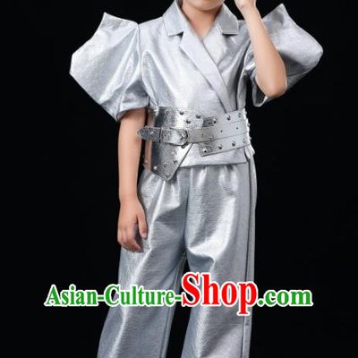 Boys Yuan Universe Technology Sense Performance Photography Clothing Children Catwalk Silver Technology Sense Performance Clothing Futuristic Fashion Clothing