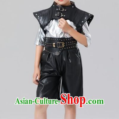 Children Metaverse Costume Boys And Girls Technology Sense Costume Silver Warrior Cool Sci Fi Catwalk Fashion Costume