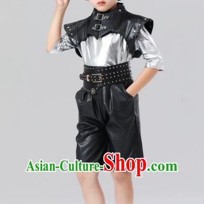 Children Metaverse Costume Boys And Girls Technology Sense Costume Silver Warrior Cool Sci Fi Catwalk Fashion Costume
